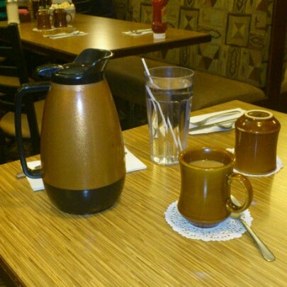 They leave a pot of coffee at the table. These people are brilliant!