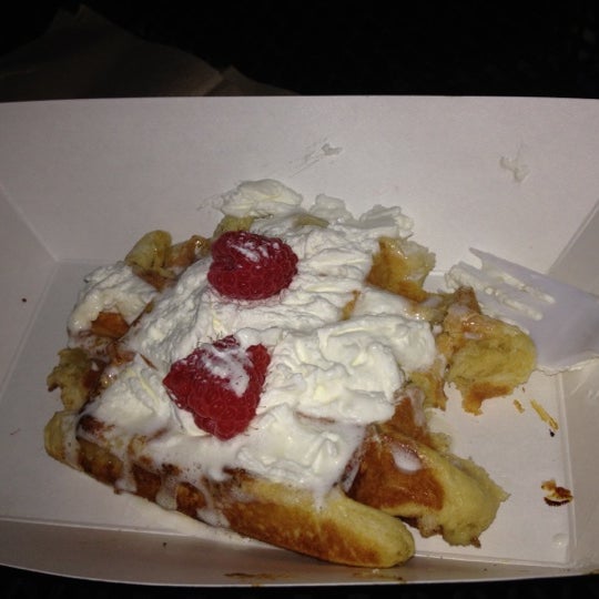 Photo taken at Bruges Waffles &amp; Frites by Brittany R. on 6/16/2012