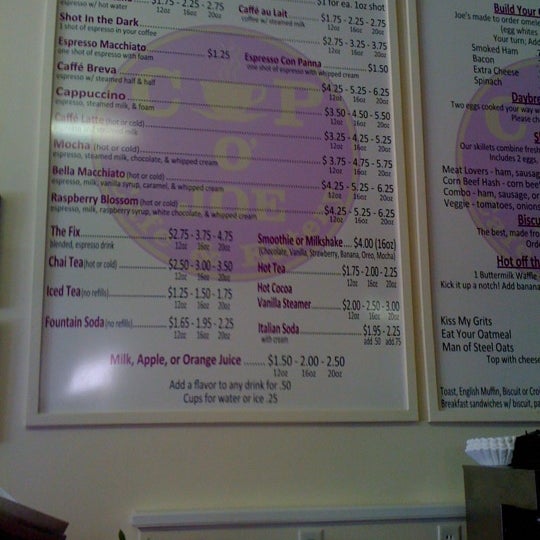 Cup O Joe Cafe 3 Tips