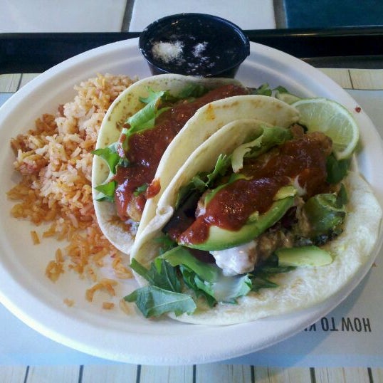 Photo taken at Rubio&#39;s Coastal Grill by Christopher T. on 4/20/2012