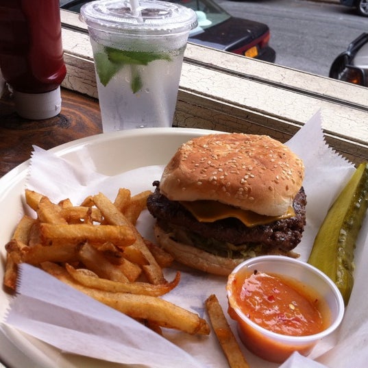Spicy mango chutney and a mint lemonade!! Yummy burgers and shakes and fries!!