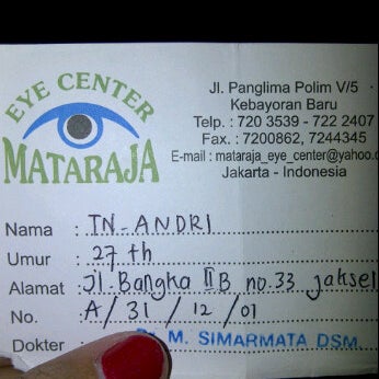 Eye Centre Mata Raja Kebayoran Baru Jakarta Jakarta