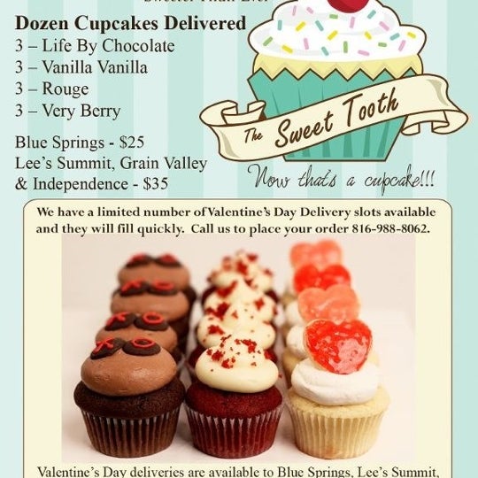 รูปภาพถ่ายที่ The Sweet Tooth - Cupcakery and Dessert Shop โดย Trevor G. เมื่อ 1/30/2012