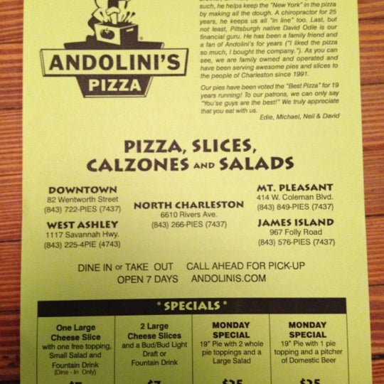 Photo taken at Andolini&#39;s Pizza by Dan S. on 3/13/2012