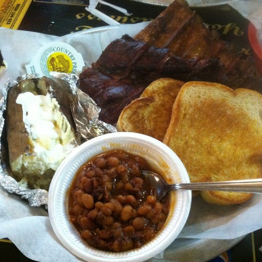 Best meal I've had! Baked beans are out of this world and you can taste the charcoal on the ribs!
