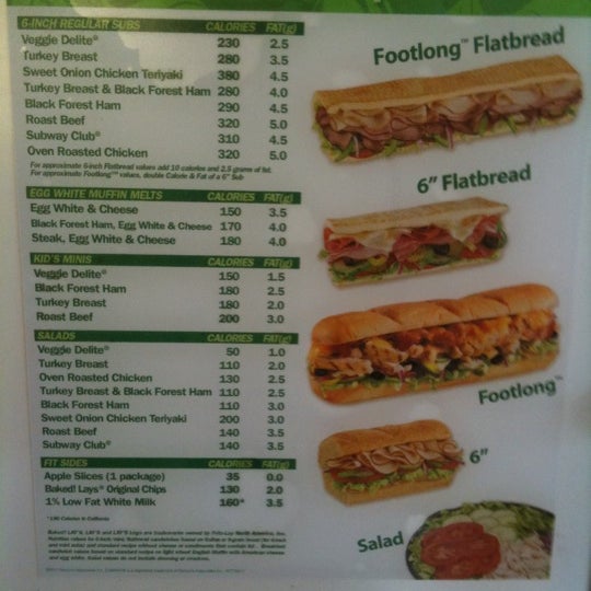 SUBWAY, Simpsonville - 501 Highway 418 - Menu, Prices & Restaurant