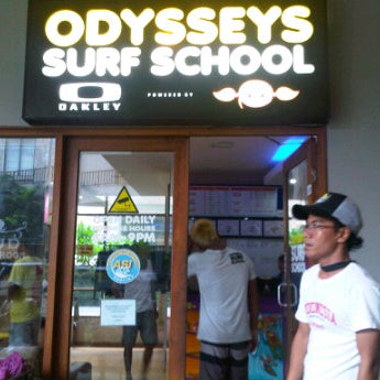 Photo taken at Odysseys Surf School by Panji Y. on 1/21/2012