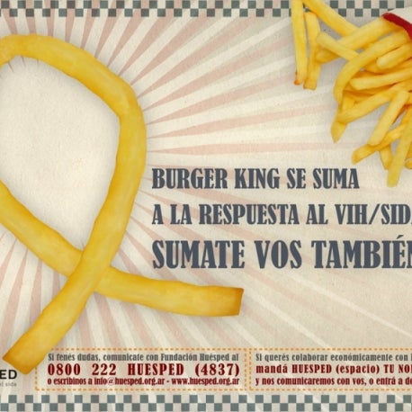 Burger King se suma con sus #mantelitos a la respuesta al VIH/sida. Si comes ahí sacale foto y compartila con nosotros @FundHuesped