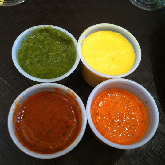 Try all the dipping sauces!