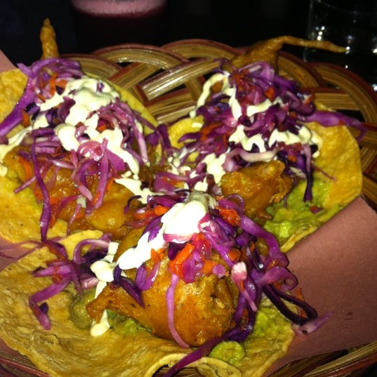 Fish tacos have generous portions of Chilean sea bass. Melt-in-your-mouth and very tasty.