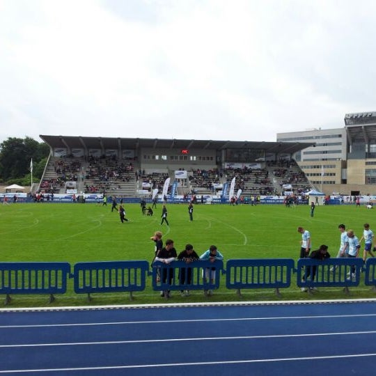 Photo taken at Østerbro Stadion by Jan Friborg J. on 6/8/2012