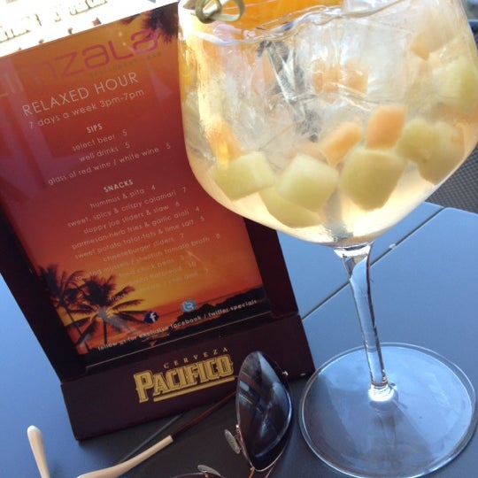 Awesome Happy Hour - EVERY Day from 3-7!  Sunday special Sangria is the bomb.