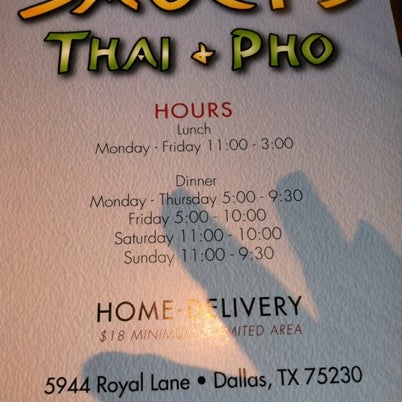 Photo taken at Saucy&#39;s Thai &amp; Pho by K F. on 7/20/2012