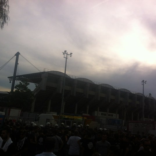 Photo taken at Gerhard Hanappi Stadium by Alexandros G. on 8/30/2012