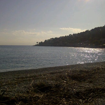 Photo taken at Plage de Roquebrune Cap Martin by Pierangelo R. on 11/18/2011