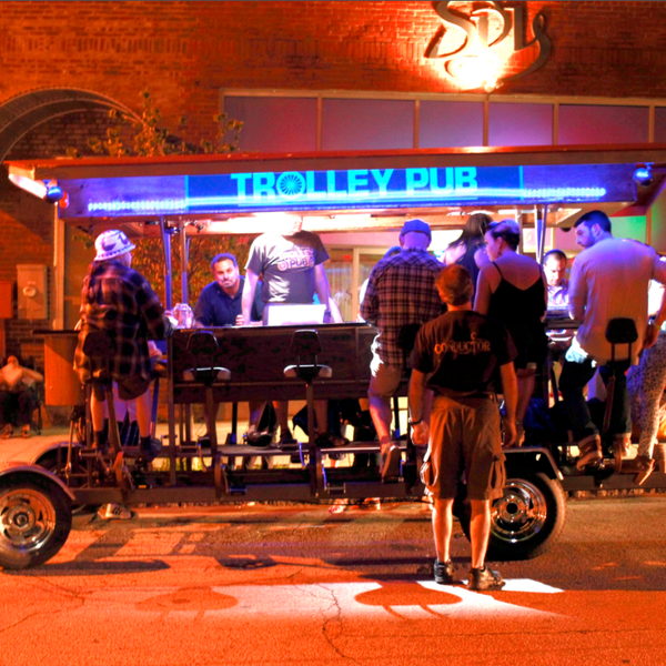This pedal powered trolley takes riders on a bar hopping tour of downtown Raleigh.