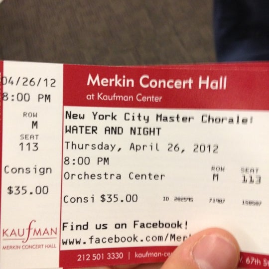 รูปภาพถ่ายที่ Merkin Concert Hall โดย Jeff F. เมื่อ 4/26/2012