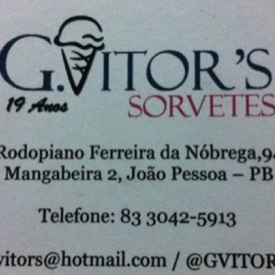 Foto tirada no(a) G.Vitor&#39;s Sorvetes por Allyson C. em 7/26/2011