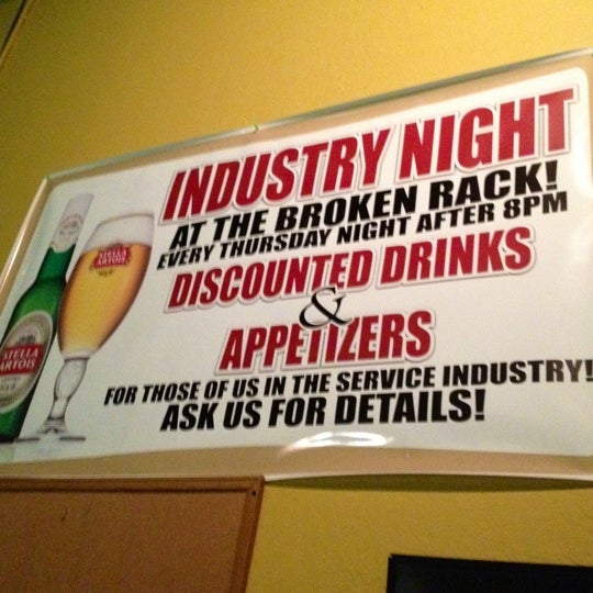Thursday nights- Industry night! Food and beverage peeps come get happy hour deals all night!