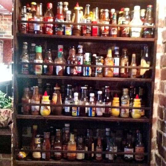 Check out the Sauce wall, very saucy