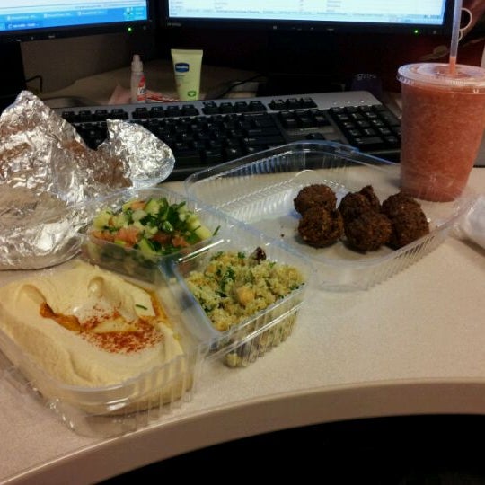 Photo taken at Taïm Mobile Falafel &amp; Smoothie Truck by Mark L. on 11/21/2011