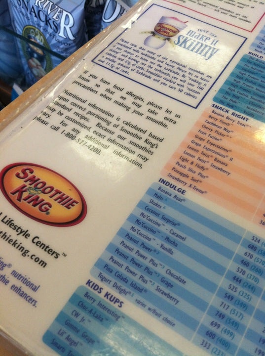 Smoothie King Nutritional Chart Nutrition Ftempo Smoothie King Nutritional Chart Nutrition Ftempo