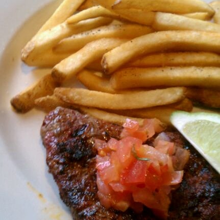 Try the new lighter menu 6 oz sirloin steak! It's low in calories :-)
