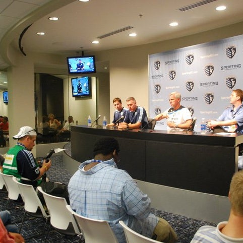 The Interview Room in Sporting Park hosts post-game press conferences with players and managers, which can be seen live throughout the stadium.