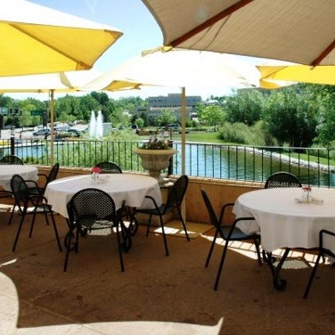 Visit the patio! There, a peaceful pond fronts a greenery-surrounded deck where you can bask in the sunshine -- or retreat into the shade of umbrellas if the heat gets too intense.