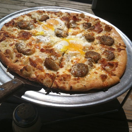 Try the sunrise pizza! It's not on the menu, yet!