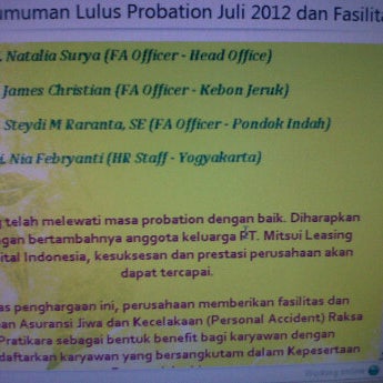 Pt Mitsui Leasing Capital Indonesi Pulogadung Wisma Pondok Indah 2