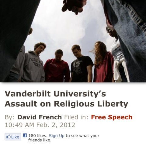 Soldier's Mail Call--> http://aclj.org/free-speech-2/vanderbilt-university-assault-religious-liberty