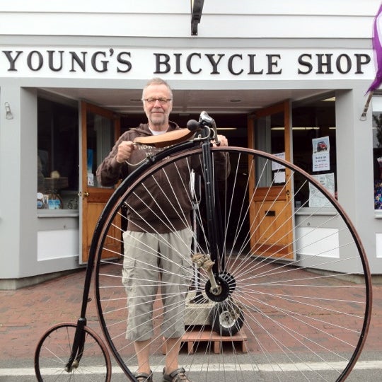 Photo taken at Young&#39;s Bicycle Shop by Lasse S. on 6/19/2012