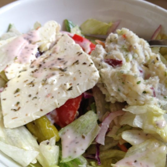 Greek salad is delish. Get extra dressing for dipping bread.