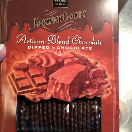 The Moravian artisan blend chocolate dipped in chocolate cookies are awesome! Addictive I warn you