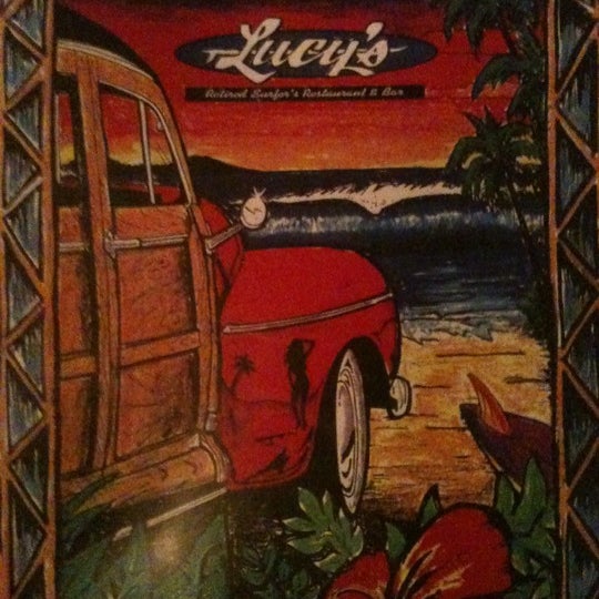 Photo taken at Lucy&#39;s Retired Surfers Bar &amp; Restaurant by Billy D. on 3/5/2012