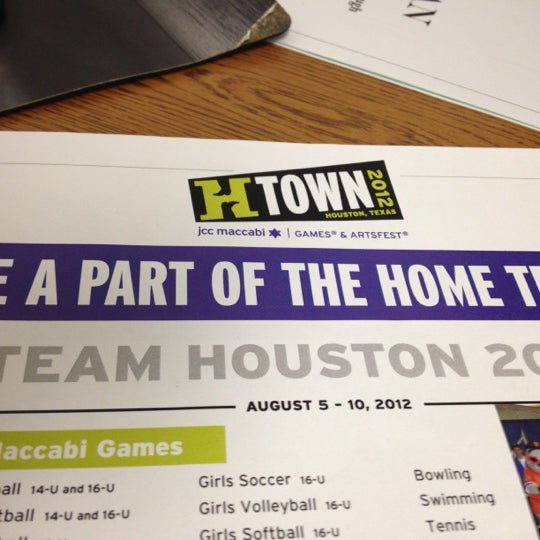 The 2012 JCC Maccabi Games & ArtsFest are coming back to Houston in August. Be a part of the Home Team- Team Houston!! www.jccmaccabihouston.org