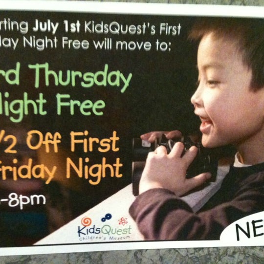 3rd Thursday night free and 1/2 off first Friday 5-8pm!
