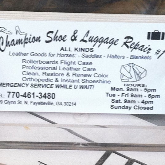 Champion shoe deals repair