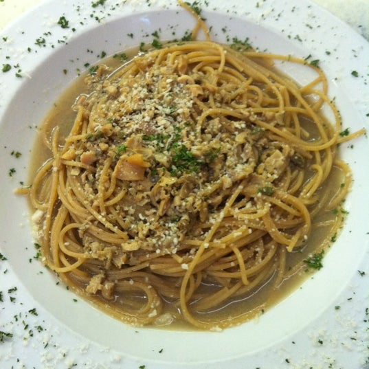 Try the wheat pasta with homemade white clam sauce!  Yummmmmm