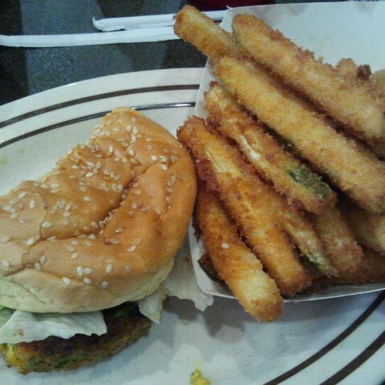 Veggie burger and zucchini fries will change your world!