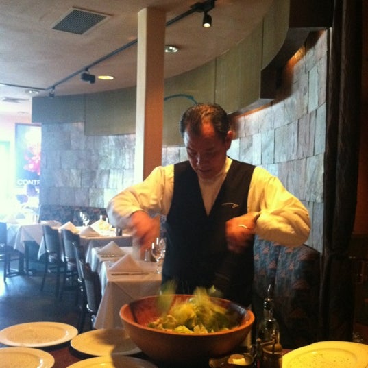 Caesar salad is freshly made table side.... Try it!!