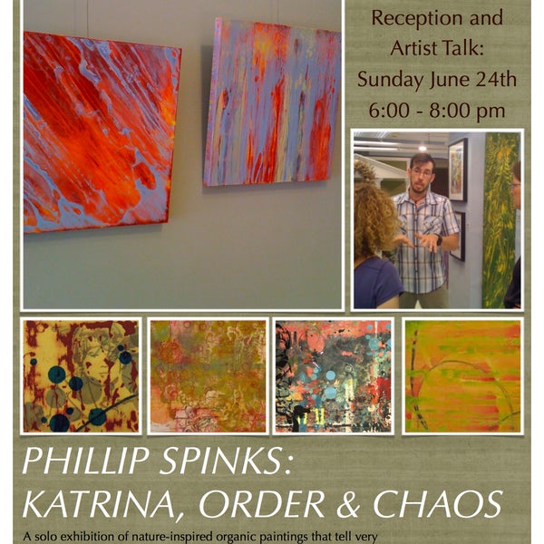Athan's is throwing a free party with wine on Sunday night (6/24) for it's new art exhibit "Phillip Spinks: Katrina, Order & Chaos".  The party starts at 6 pm.