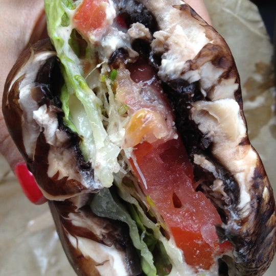 love the earth burger (pictured), earthly wrap, plain jane smoothie & G4 green juice