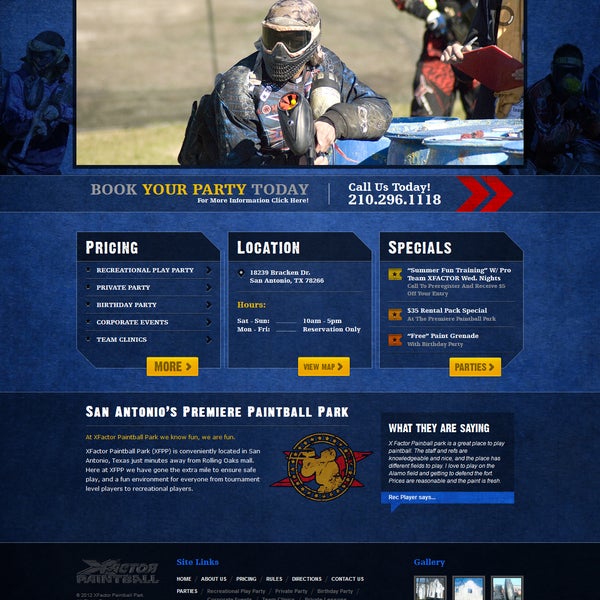 New awesome paintball website for XFactor Paintball Park