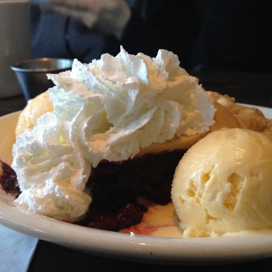 Marion berry pie with French vanilla ice cream is absolutely delicious!