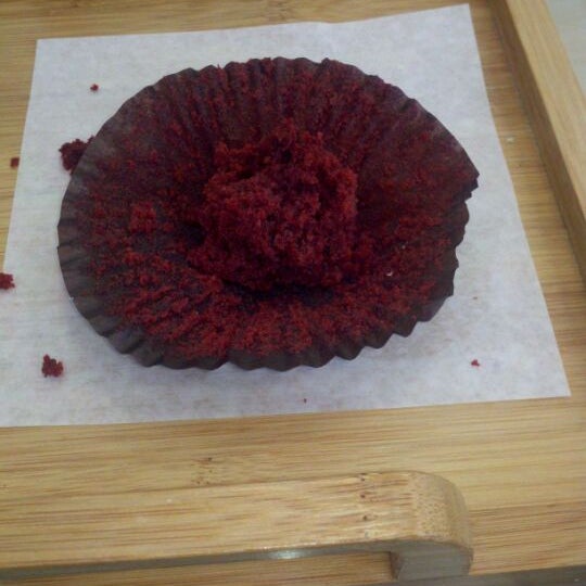 My poor red velvet cupcake didn't stand a chance...