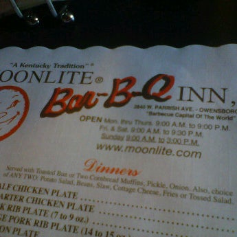 Photo taken at Moonlite Bar-B-Q Inn by James W. on 8/9/2012