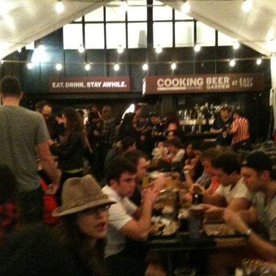Photo taken at Cooking Channel Beer Garden at Easy Tiger by &quot;Grasshopper&quot; Heshan I. on 3/12/2012