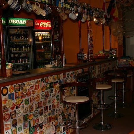 Photo of the Bar with beer mats from all over the world. If you bring one which we don't have yet you will get a discount ;)